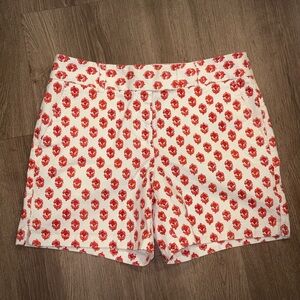 ANN TAYLOR LOFT~Women’s  Size 8~Red & White  Floral RIVIERA CASUAL SHORTS~SKU178